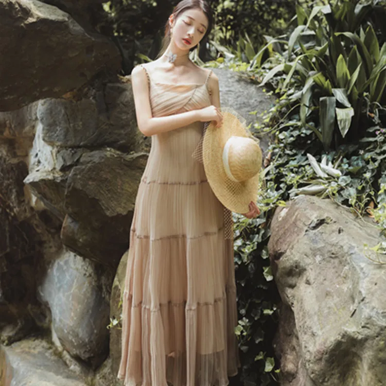 "She Is More Lonely than Fireworks 2" Retro Mesh Pleated Bronze Double Purpose Dress Autumn New Women's Dress
"She Is More Lonely than Fireworks 2" Retro Mesh Pleated Bronze Double Purpose Dress Autumn New Women's Dress