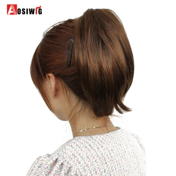 AOSIWIG Short Straight Ponytail Hair Black Red Yellow Claw Clip In Pony Tail Wig Synthetic Heat Resistant Extensions Hairpiece
AOSIWIG Short Straight Ponytail Hair Black Red Yellow Claw Clip In Pony Tail Wig Synthetic Heat Resistant Extensions Hairpiece
