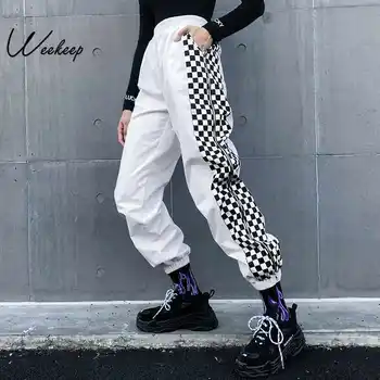 2020 Sexy Women White High Waist Checkerboard Pants Fashion Streetwear Plaid Patchwork Trousers Women Elastic Waist Pencil Pants
2020 Sexy Women White High Waist Checkerboard Pants Fashion Streetwear Plaid Patchwork Trousers Women Elastic Waist Pencil Pants