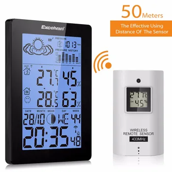 EXCELVAN Wireless Radio Controlled Digital Alarm Clock Temperature Display Dual Alarm With Snooze Function In Black Color
EXCELVAN Wireless Radio Controlled Digital Alarm Clock Temperature Display Dual Alarm With Snooze Function In Black Color