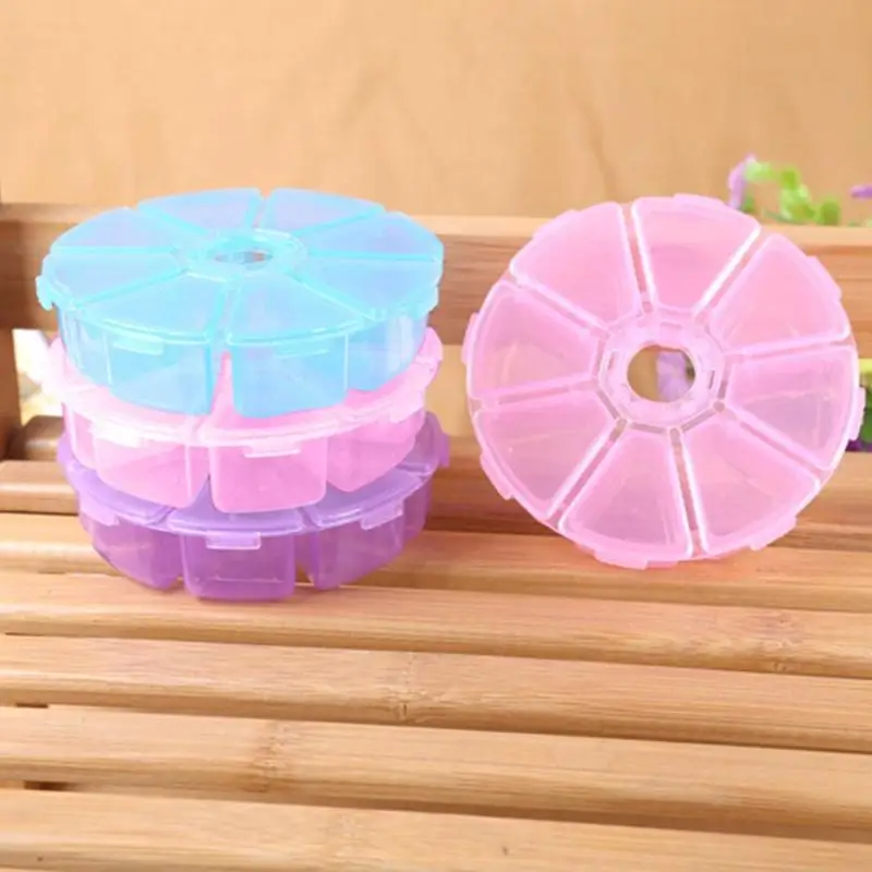 8 Grid Round Clear Storage Box Plastic Makeup Storage Box Jewelry Beads Container Pills Box Small Objects Organizer
8 Grid Round Clear Storage Box Plastic Makeup Storage Box Jewelry Beads Container Pills Box Small Objects Organizer