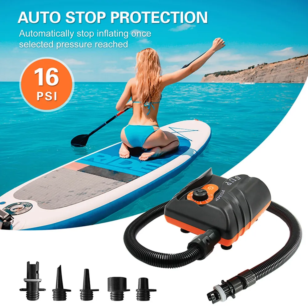 Electric SUP Air Pump Portable 16PSI High Pressure Inflator Air Compressor 12V For Outdoor Paddle Surfing Board Airbed Mattress
Electric SUP Air Pump Portable 16PSI High Pressure Inflator Air Compressor 12V For Outdoor Paddle Surfing Board Airbed Mattress