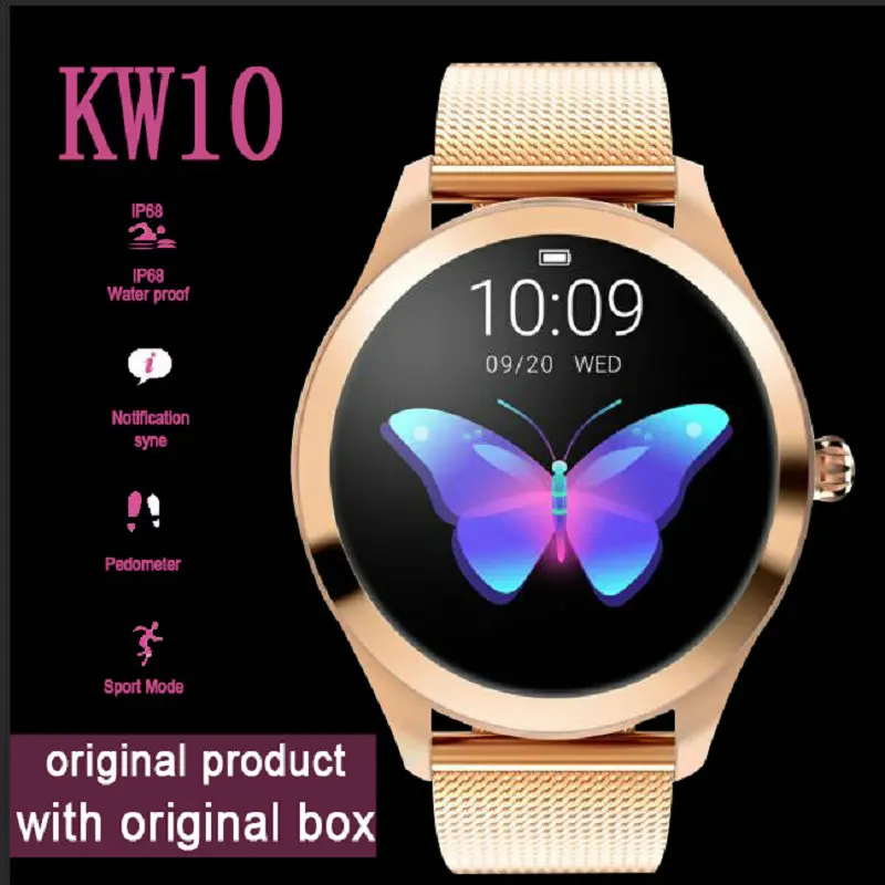 KW10 2020 Smart Watch Women IP68 Waterproof Heart Rate Monitoring Bluetooth For Android IOS Fitness Bracelet Smartwatch
KW10 2020 Smart Watch Women IP68 Waterproof Heart Rate Monitoring Bluetooth For Android IOS Fitness Bracelet Smartwatch