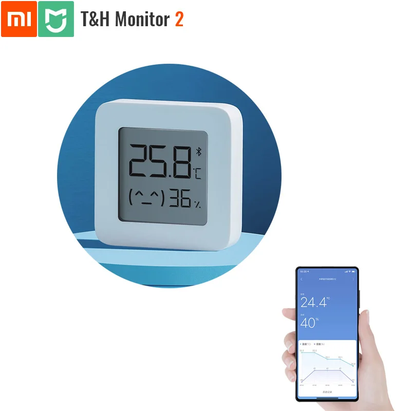 Оригинальный Xiaomi Mijia Bluetooth монитор температуры и влажности 2 термометр гидрометр T