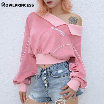 Madam clothing OWLPRINCESS Women's Sweatshirt Harajuku Long Sleeve Crop Top Fashion Velvet Embroidery Sweatshirts Femme Hoody
Madam clothing OWLPRINCESS Women's Sweatshirt Harajuku Long Sleeve Crop Top Fashion Velvet Embroidery Sweatshirts Femme Hoody