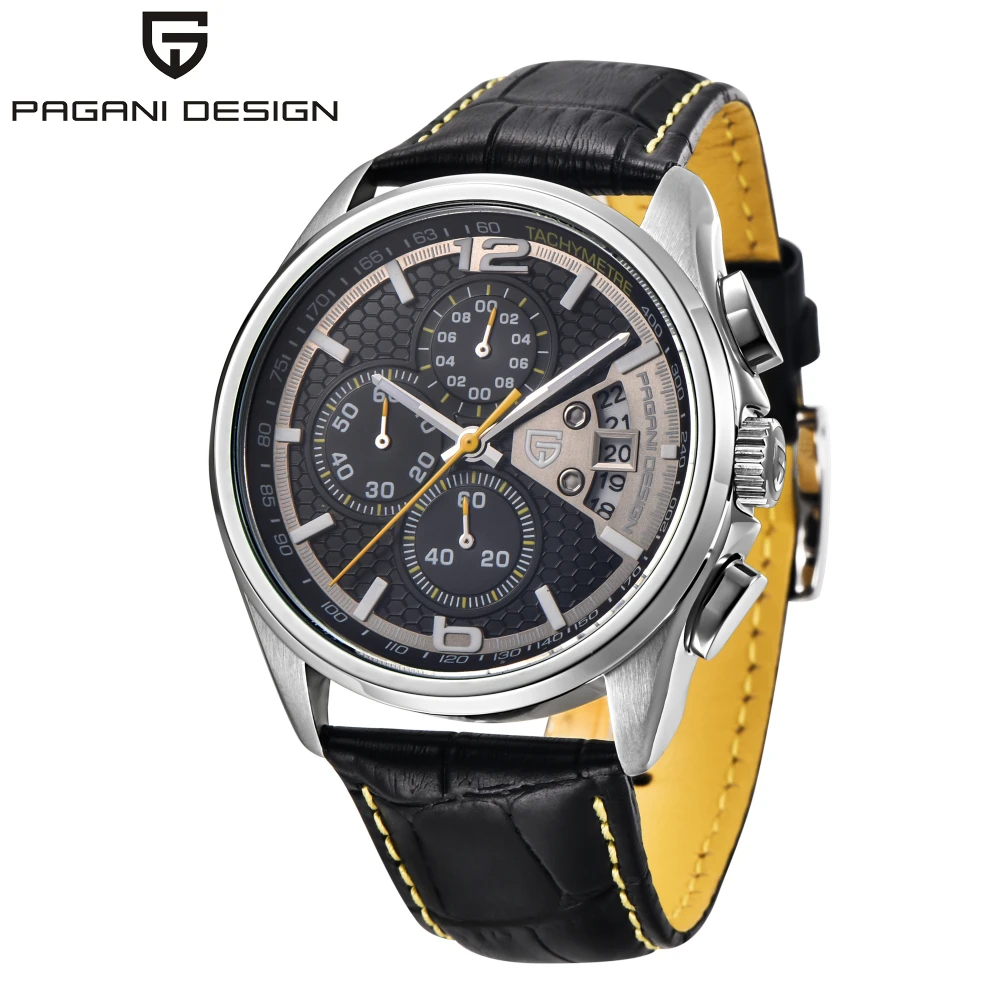 PAGANI DESIGN Mens Watches Luxury Brand Quartz Chronograph Stopwatch Calendar Leather Sport Wristwatch Casual Fashion masculino
PAGANI DESIGN Mens Watches Luxury Brand Quartz Chronograph Stopwatch Calendar Leather Sport Wristwatch Casual Fashion masculino