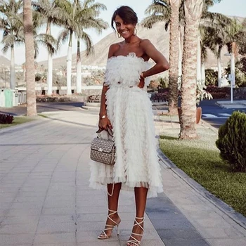 Liva girl Off Shoulder Ruffle White Cake Dress Women Elegant Autumn Sexy Tube Party Mesh Dress Sweet Strapless Princess Dress
Liva girl Off Shoulder Ruffle White Cake Dress Women Elegant Autumn Sexy Tube Party Mesh Dress Sweet Strapless Princess Dress