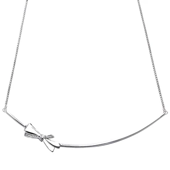 New 925 Sterling Silver Necklace Brilliant Bow With Sliding Clasp Necklace For Women Wedding Gift Diy Jewelry
New 925 Sterling Silver Necklace Brilliant Bow With Sliding Clasp Necklace For Women Wedding Gift Diy Jewelry