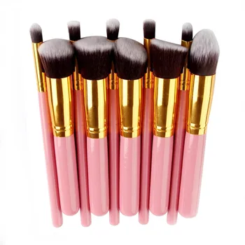Fiber brush head & wooden handle Make up Brushes 10 Pcs Makeup Brush Set Gold pipe with powder handle Face Beauty tool
Fiber brush head & wooden handle Make up Brushes 10 Pcs Makeup Brush Set Gold pipe with powder handle Face Beauty tool