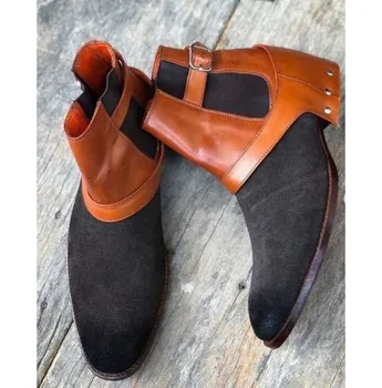 Handmade Suede Leather Mens Boots Business Fashion Men Casual Classic Monk Strap Boots Walking Footwear Zapatos De Hombre PS539 
Handmade Suede Leather Mens Boots Business Fashion Men Casual Classic Monk Strap Boots Walking Footwear Zapatos De Hombre PS539