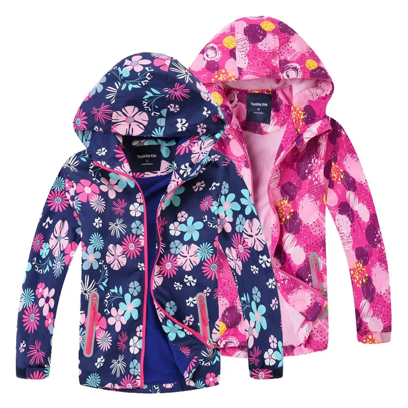 Waterproof Girls Jackets 2021 Winter Fashion Kids Girl Outerwear Windproof Hooded For Children's Polar Fleece Coats | Детская одежда