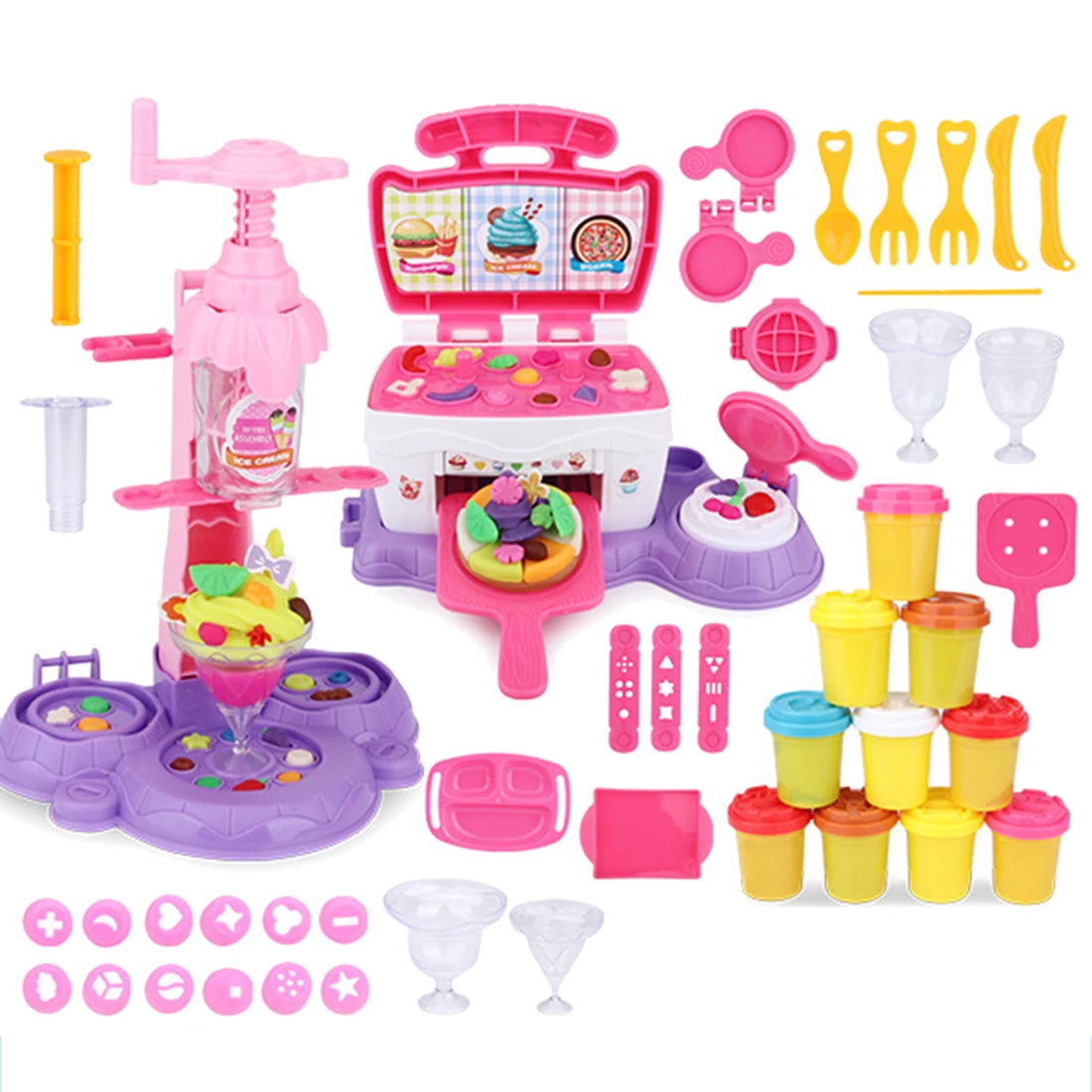 Creative DIY Plasticine Set Color Clay Pretend Play Set with Tool & Molds - Pink Ice Cream
Creative DIY Plasticine Set Color Clay Pretend Play Set with Tool & Molds - Pink Ice Cream