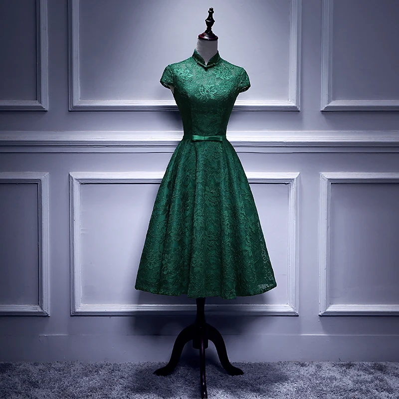 Elegant Robe De Soiree Prom Dress Cheongsam Exquisite Lace Evening Party Gown Women Vintage Mandarin Collar Vestidos De Festa
Elegant Robe De Soiree Prom Dress Cheongsam Exquisite Lace Evening Party Gown Women Vintage Mandarin Collar Vestidos De Festa