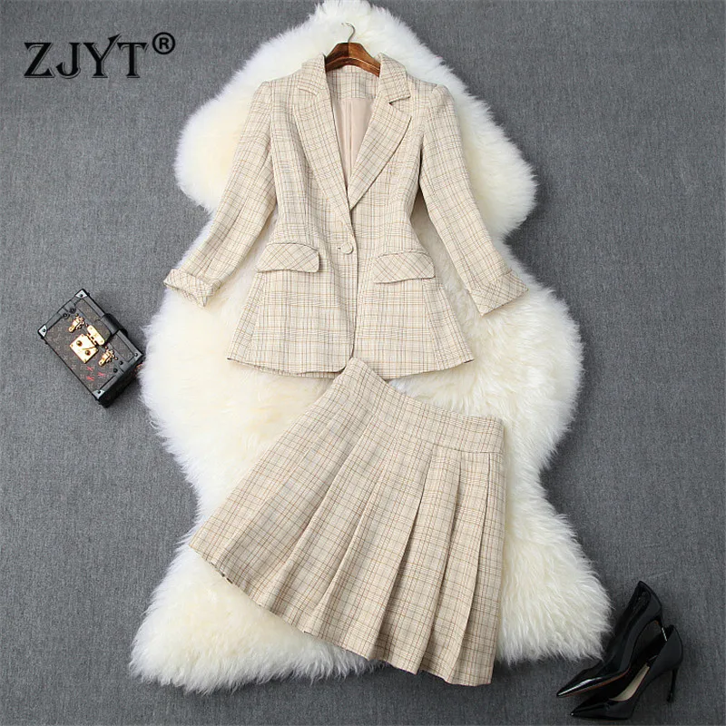 High Street Autumn Women Suit Two Piece Set 2019 Fashion Designer One Button Plaid Blazer and Mini Skirt Set OL Outfits
High Street Autumn Women Suit Two Piece Set 2019 Fashion Designer One Button Plaid Blazer and Mini Skirt Set OL Outfits