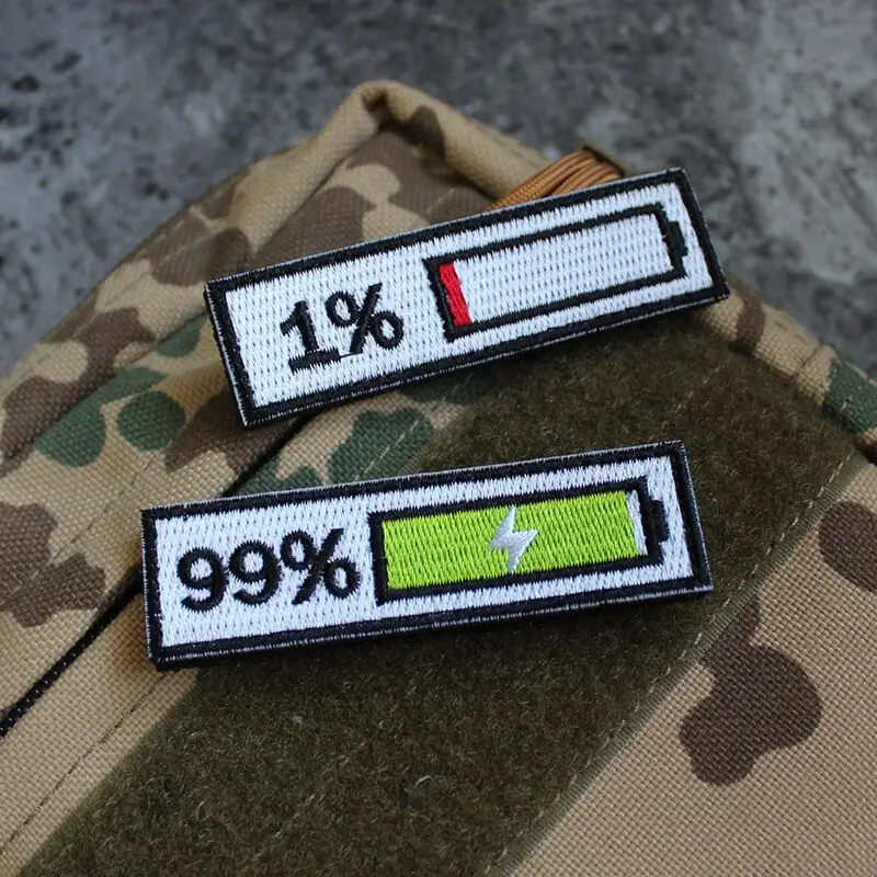 Power Display Embroidery Patches Magic Stickers Morale Chapter Armband Charge 99% Patch 1% Badge For Clothes Backpack
Power Display Embroidery Patches Magic Stickers Morale Chapter Armband Charge 99% Patch 1% Badge For Clothes Backpack