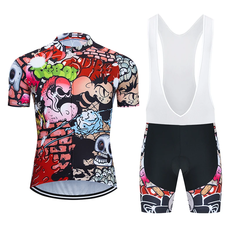 New Men Short Sleeve Cycling Jersey Bike Shorts Clothing Men's Summer Quick Drying Breathable Cartoon Printing Cycling Sportwear
New Men Short Sleeve Cycling Jersey Bike Shorts Clothing Men's Summer Quick Drying Breathable Cartoon Printing Cycling Sportwear