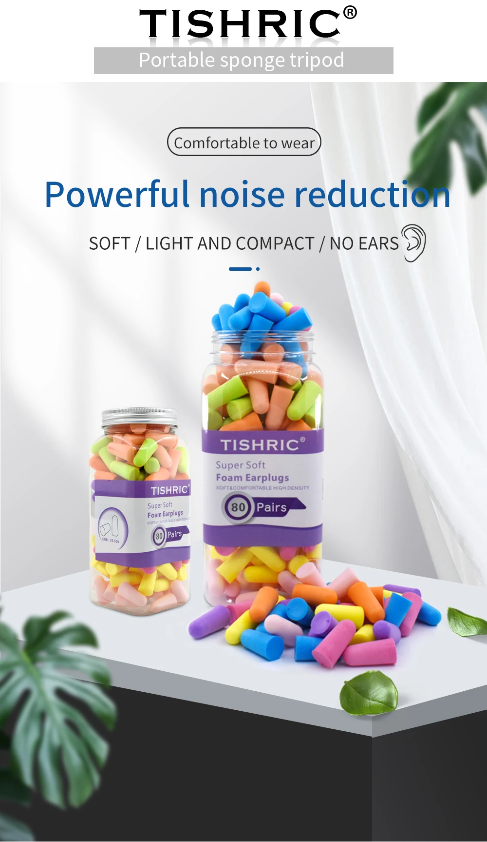 Generic 80 Pairs Earplugs Antinoise Sleeping Plugs Sleeping Ear