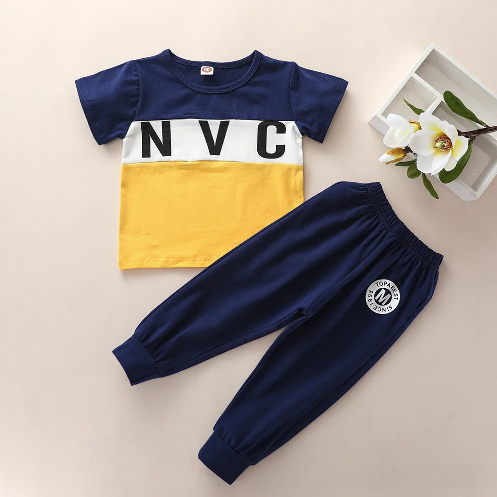 (1Y-6Y) Children's summer alphabet color matching printed top + trousers two-piece suit nvc comfortable sports short-sleeved S4
(1Y-6Y) Children's summer alphabet color matching printed top + trousers two-piece suit nvc comfortable sports short-sleeved S4