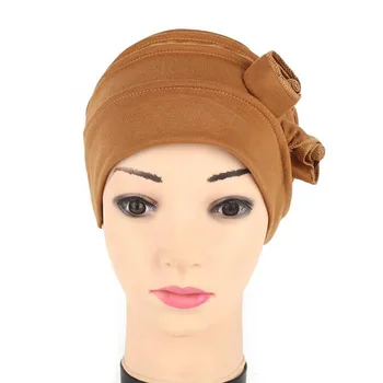 

2019 New Style Bandanas Wrap Cap Adult Stretchable Women Flower Indian Stretch Turban Hat Chemo Cap Hair Scarf Headwrap Hoofdka