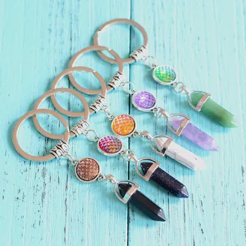 Multicolor Fish Scale Time Stone Natural Hexagonal Crystal Pillar Charm Pendant Keychain Keyring Creative Couple Jewelry Gift
Multicolor Fish Scale Time Stone Natural Hexagonal Crystal Pillar Charm Pendant Keychain Keyring Creative Couple Jewelry Gift