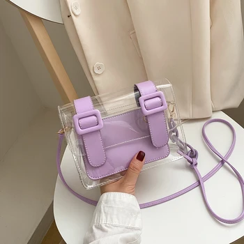 Transparent PVC Crossbody Bags Lady Casual PU Leather Splicing Small Square Chain Shoulder Messenger Handbag Ladies Simple Pouch
Transparent PVC Crossbody Bags Lady Casual PU Leather Splicing Small Square Chain Shoulder Messenger Handbag Ladies Simple Pouch
