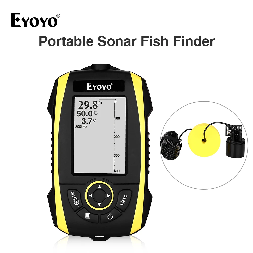 Eyoyo E4 fishing echo sounder Depth Sonar Sounder echo dounder sonar fischfinder fisch finder deeper sonar smart fishing
Eyoyo E4 fishing echo sounder Depth Sonar Sounder echo dounder sonar fischfinder fisch finder deeper sonar smart fishing