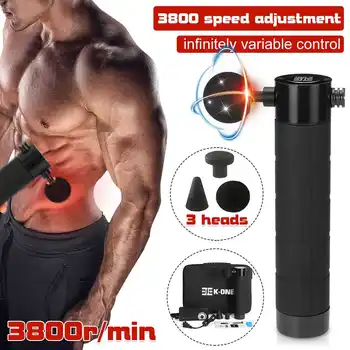 Massage Guns 3 Heads 3800r/min AC110-240V Electric Percussion Muscle Massager Fascia Deep Vibrating Relaxing Massage Therapy