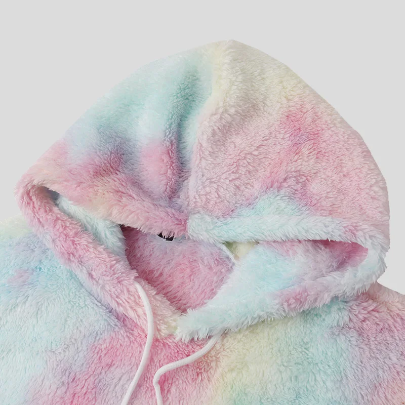 Unicorn Tie-Dye Warm Fleece Hooded Pullovers Unicorn Tie-Dye Warm Fleece Hooded Pullovers