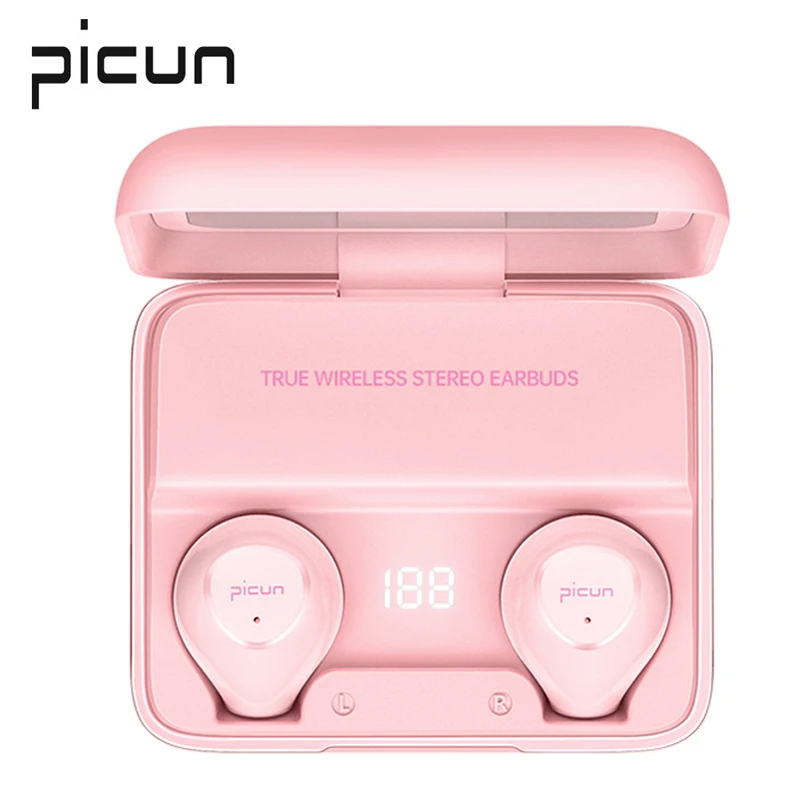 Picun W13 наушники вкладыши TWS Bluetooth со светодиодными огнями 5 0 для съемки в движении