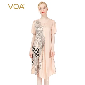 VOA 16MM Silk Twill round Neck Spider Web Square Hand-Painted Printing Irregular Hem Short-Sleeve Dress AX83
VOA 16MM Silk Twill round Neck Spider Web Square Hand-Painted Printing Irregular Hem Short-Sleeve Dress AX83