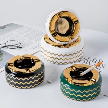 Creative Stripe Ashtray Golden Edges Ceramic Ashtray Cigar Ashtray for Home Ashtray For Auto Ashtray Mold Gift For Boyfriend
Creative Stripe Ashtray Golden Edges Ceramic Ashtray Cigar Ashtray for Home Ashtray For Auto Ashtray Mold Gift For Boyfriend