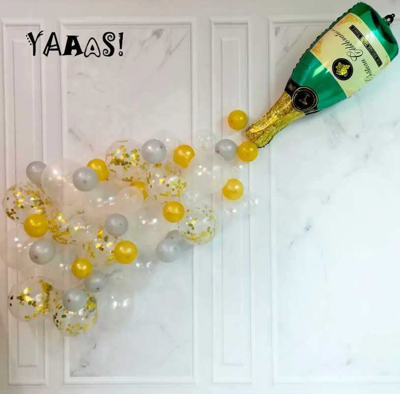 1Set Champagne Bottle Balloon Kit 40" Champagne Bottle Balloon Mixed Balloons Wedding Birthday Bridal Shower Party Decorations
1Set Champagne Bottle Balloon Kit 40" Champagne Bottle Balloon Mixed Balloons Wedding Birthday Bridal Shower Party Decorations