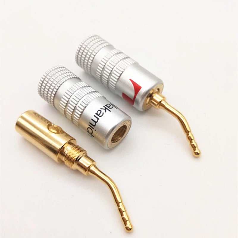 4Pcs/lot 2mm Banana Plug Nakamichi copper Gold Plated Speaker Screws Lock connector Angel wire pin type audio amplifier plug 
4Pcs/lot 2mm Banana Plug Nakamichi copper Gold Plated Speaker Screws Lock connector Angel wire pin type audio amplifier plug