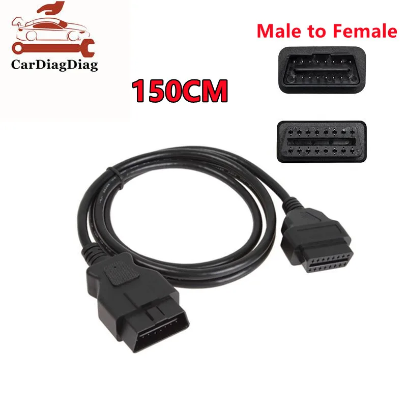 

Car OBD2 Extension Cable 16 Pin OBDII OBD 2 EOBD Extend 16pin Female to Male Connector for Car Diagnostic Tool 150CM