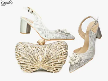 Nice Evening Party Shoes With Handbag Pointed Toe Desgin Shoes And Purse Bag Set With Crystal Stones GG120, Heel Height 6.5cm
Nice Evening Party Shoes With Handbag Pointed Toe Desgin Shoes And Purse Bag Set With Crystal Stones GG120, Heel Height 6.5cm