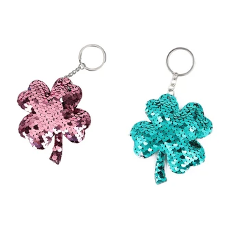 2 Pcs Four Leaf Clover Key Ring Keychain Glitter Pompom Sequins Key Chain Gift for Women Car Bag Accessories Charm Gift Pink & B
2 Pcs Four Leaf Clover Key Ring Keychain Glitter Pompom Sequins Key Chain Gift for Women Car Bag Accessories Charm Gift Pink & B