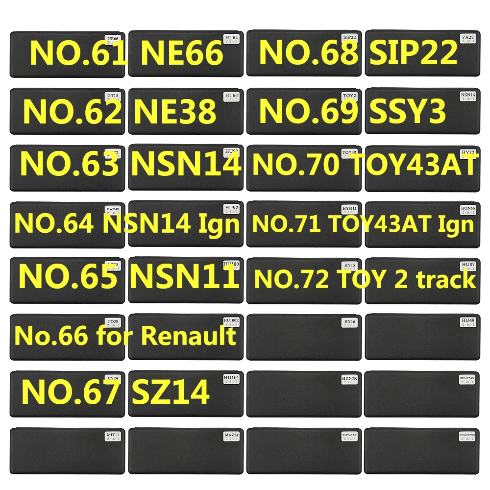 61-72 lishi 2 в 1 инструмент NE66 NE38 NSN14 Ign NSN11 SZ14 SIP22 SSY3 TOY43AT игрушка трека для Renault V.2