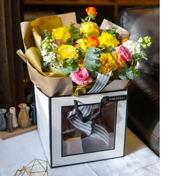 2pcs Transparent Window Square Flower Gift Packaging Paper Handbag Wedding Party Favor Creative Decoration Florist Bouquet Bags
2pcs Transparent Window Square Flower Gift Packaging Paper Handbag Wedding Party Favor Creative Decoration Florist Bouquet Bags