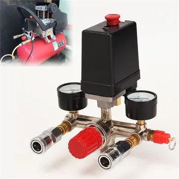Air Compressor Pressure Valve Switch Manifold Relief Regulator Gauges 90~120 PSI 240V 17x15.5x19cm High Quality
Air Compressor Pressure Valve Switch Manifold Relief Regulator Gauges 90~120 PSI 240V 17x15.5x19cm High Quality