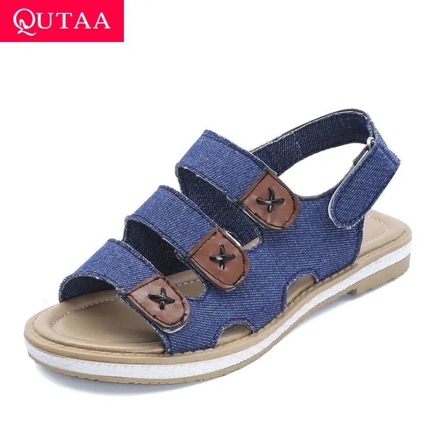 QUTAA 2020 Platform Hook&Loop Antiskid Sandals Open-toed Casual Women Denim Slingback Fashion Ladies Flats Shoes Size34-43
QUTAA 2020 Platform Hook&Loop Antiskid Sandals Open-toed Casual Women Denim Slingback Fashion Ladies Flats Shoes Size34-43