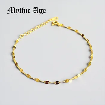 MYTHIC AGE 15+3cm 925 Sterling Silver Bracelet For Women Lace Chain Gold Plated Fine Jewelry Minimalism
MYTHIC AGE 15+3cm 925 Sterling Silver Bracelet For Women Lace Chain Gold Plated Fine Jewelry Minimalism