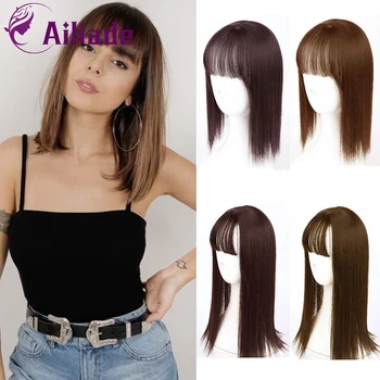 AILIADE 14Inch Toupee Hair Extension Black Brown Synthetic Clip in Topper Hair with Bangs Straight Top Hair Hairpiece for Women
AILIADE 14Inch Toupee Hair Extension Black Brown Synthetic Clip in Topper Hair with Bangs Straight Top Hair Hairpiece for Women