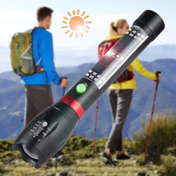 Solar Eegergy Charging XM-L T6 Led Flashlight Built in 18650 Battery Torch Lantern for Camping Zoomable Aluminum Waterproof T161
Solar Eegergy Charging XM-L T6 Led Flashlight Built in 18650 Battery Torch Lantern for Camping Zoomable Aluminum Waterproof T161