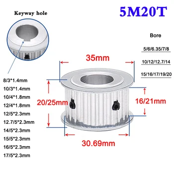 1Pcs 5M 20 Tooth To 24 Tooth Synchronous Wheel Timing Belt Pulley Aluminum Alloy Width 16mm 21mm Bore 6-16mm Keyway Hole
1Pcs 5M 20 Tooth To 24 Tooth Synchronous Wheel Timing Belt Pulley Aluminum Alloy Width 16mm 21mm Bore 6-16mm Keyway Hole