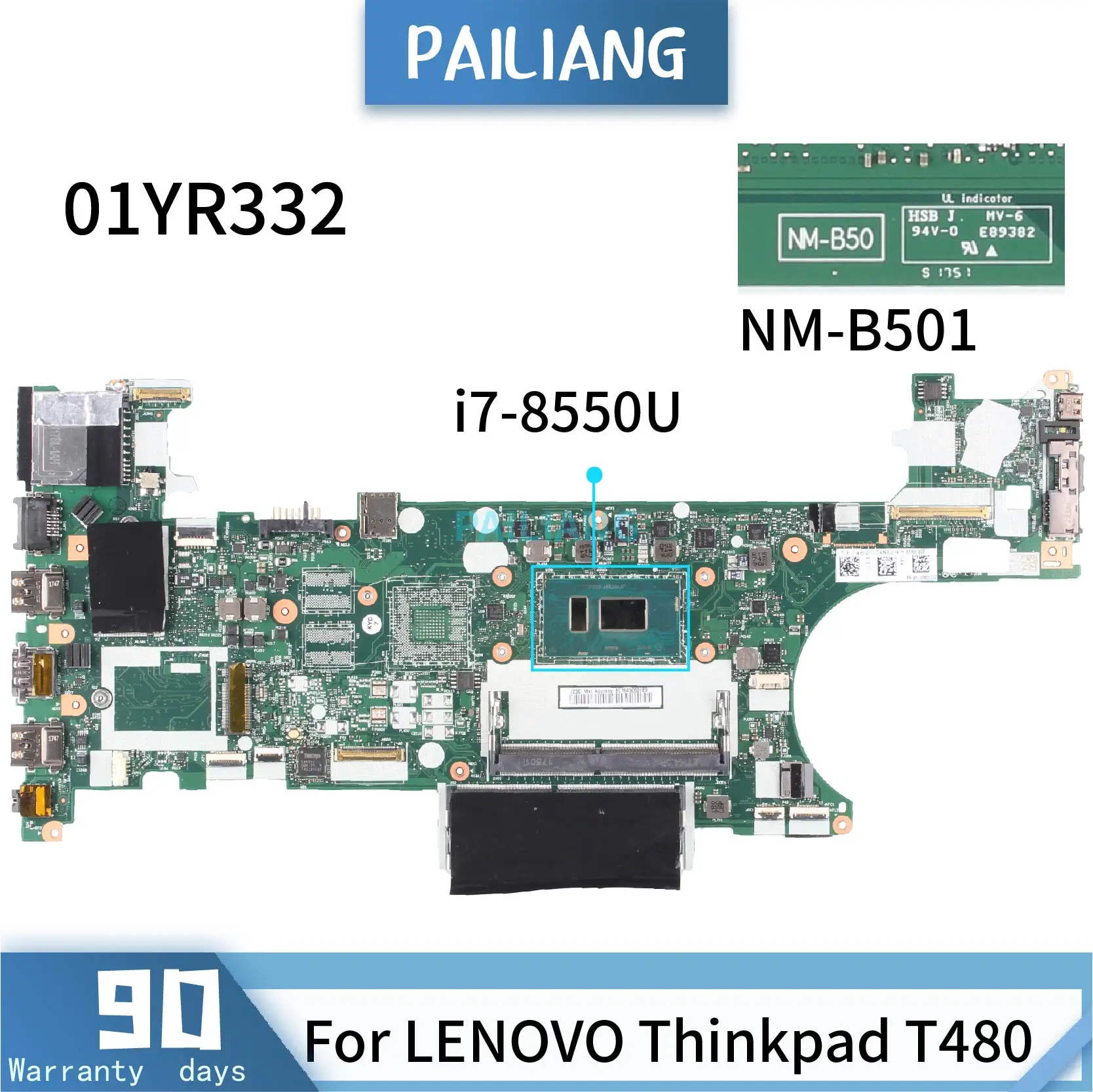 PAILIANG Laptop motherboard For LENOVO Thinkpad T480 NM-B501 01YR332 Mainboard Core SR3LC i7-8550U TESTED DDR3
PAILIANG Laptop motherboard For LENOVO Thinkpad T480 NM-B501 01YR332 Mainboard Core SR3LC i7-8550U TESTED DDR3
