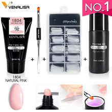 45g VENALISA Poly Gel Kits français Art des ongles couleur claire Camouflage pointe des ongles forme cristal UV Gel Polygel tranche brosse ongles Gel(China)