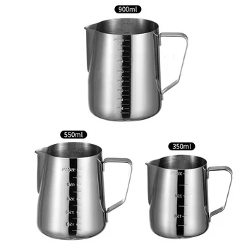 Stainless Steel Milk Frothing Jug Milk Cup Coffee Creamer Latte Art Pitcher with Durable 350/550/900ml #25
Stainless Steel Milk Frothing Jug Milk Cup Coffee Creamer Latte Art Pitcher with Durable 350/550/900ml #25
