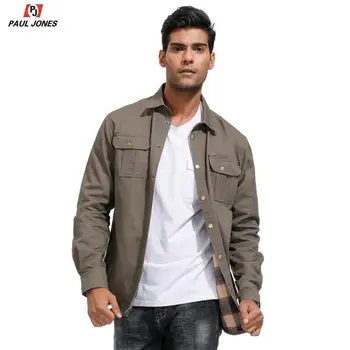 PAUL JONES Men's Long Sleeve Twill Shirt Rugged Jacket Work Shirt With Flannel Lining Snap Buttons Outdoor Canvas Shirt PJA02004
PAUL JONES Men's Long Sleeve Twill Shirt Rugged Jacket Work Shirt With Flannel Lining Snap Buttons Outdoor Canvas Shirt PJA02004