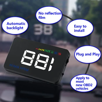 OBD2 A500 3.5 inch HUD car head up display OBDII or EU OBD interface Reflective Film Car-styling head-up display hot sale
OBD2 A500 3.5 inch HUD car head up display OBDII or EU OBD interface Reflective Film Car-styling head-up display hot sale
