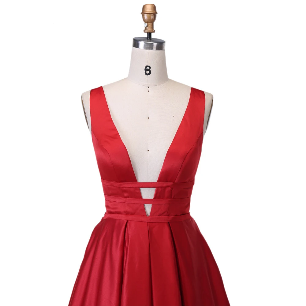 Sexy Red Evening Dress Long 2020 Elegant Satin Evening Gown Formal Abiye Prom Party Dress vestido longo festa (2)